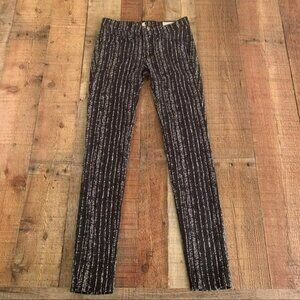 Rag & Bone jean women’s legging black with white abstract stripes 24